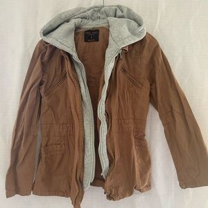 Black Label by C’EST TOI Brown Hooded Jacket with Gray Lining, size S